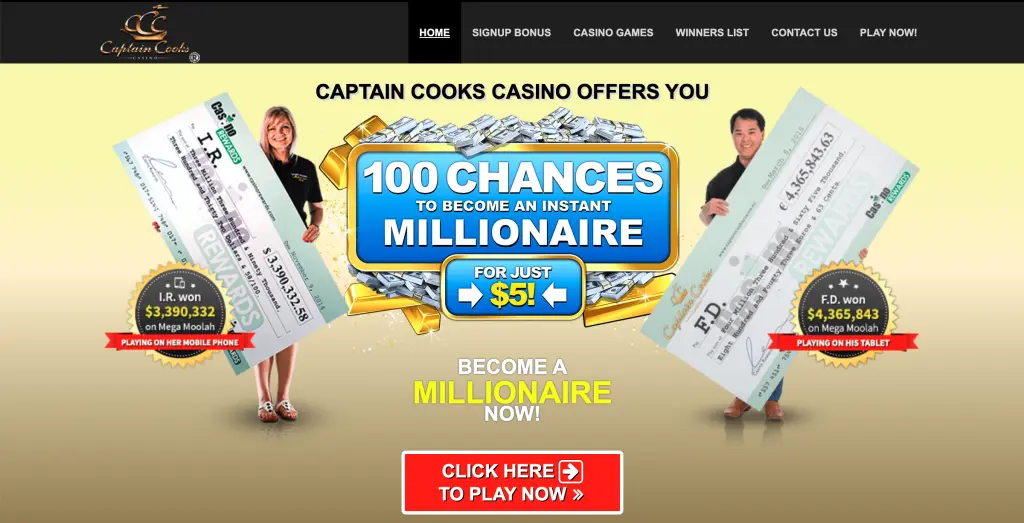 captain cooks casino banner Captain Cooks Casino NZ